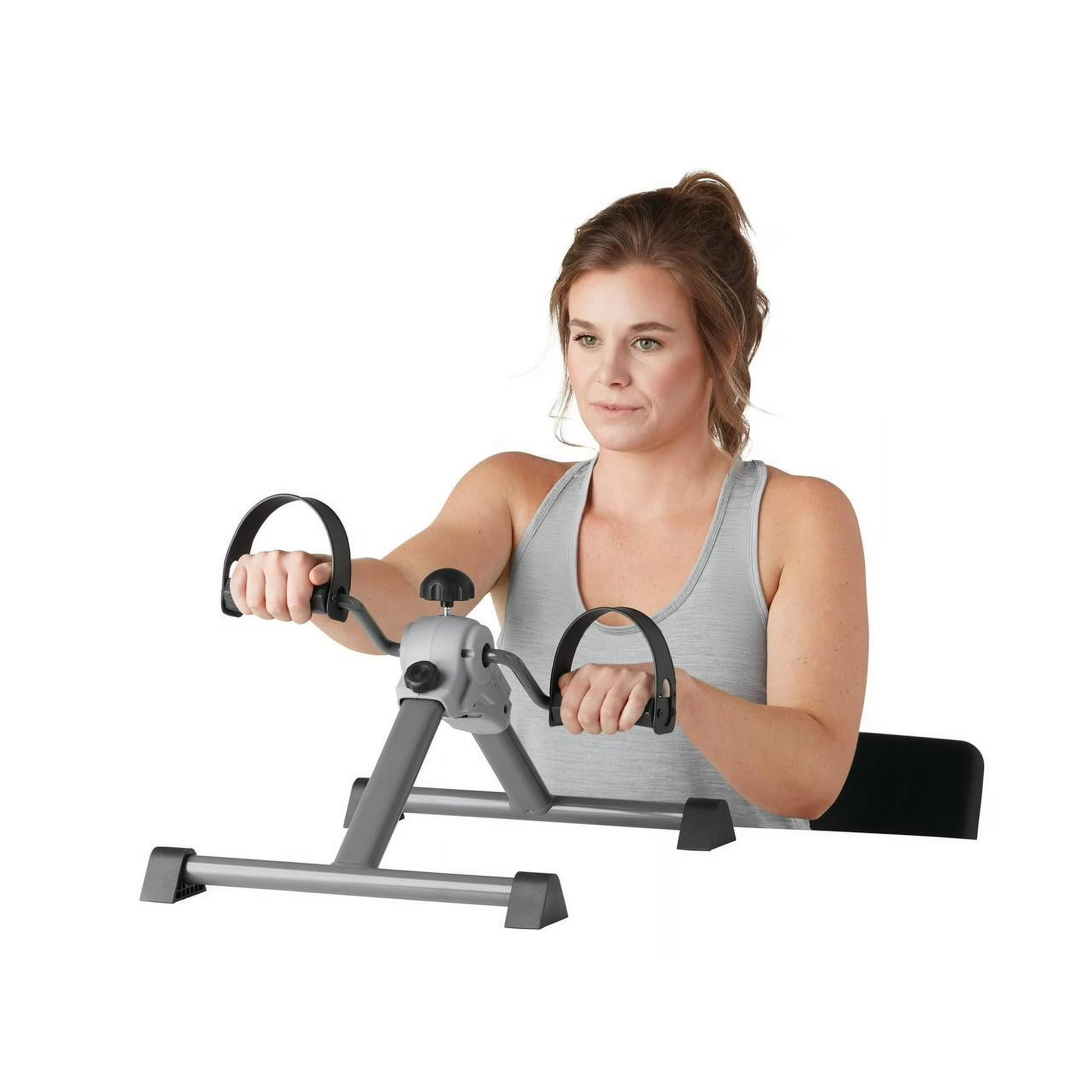 Mini indoor pedal exerciser portable desk cycle bike black with LCD display for arm and leg fitness