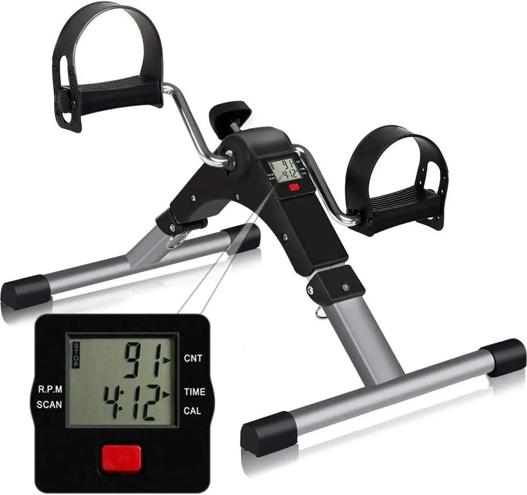 LCD display showing time, speed, distance and calorie metrics